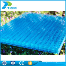 Factory price makrolon materil four wall polycarbonate blue tint plastic honeycomb roofing sheet